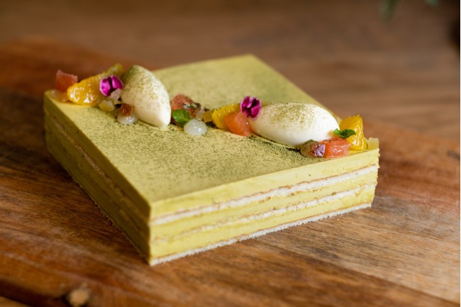 Tarta de Pistacho i Te Matcha