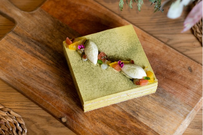 Tarta de Pistacho i Te Matcha